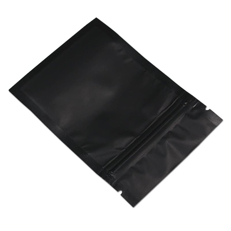FERENLI 100Pcs Zipper Lock Self Seal Flat Pouch for Zip Aluminum Foil Lock Package Bag Coffee Food Storage Resealable Mylar Bags Heat Sealable Candy Reclosable Bags (12x18cm (4.7x7.1 inch), Black) - Image 5